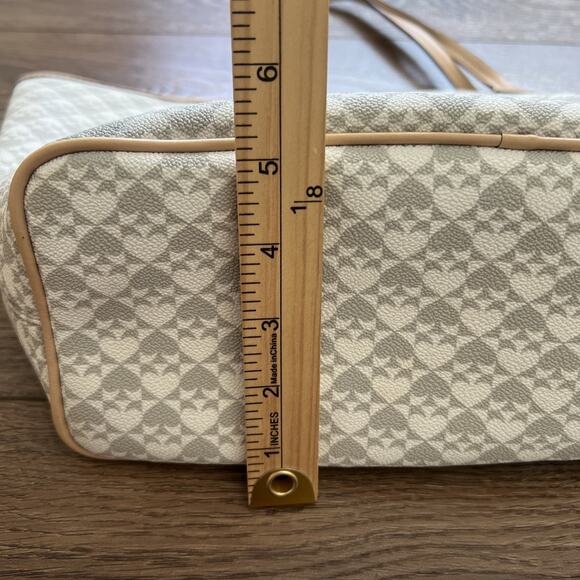 Kate Spade Margareta Tote Shoulder Bag Gray And White Clasp Hook Closure *READ* - Picture 8 of 15